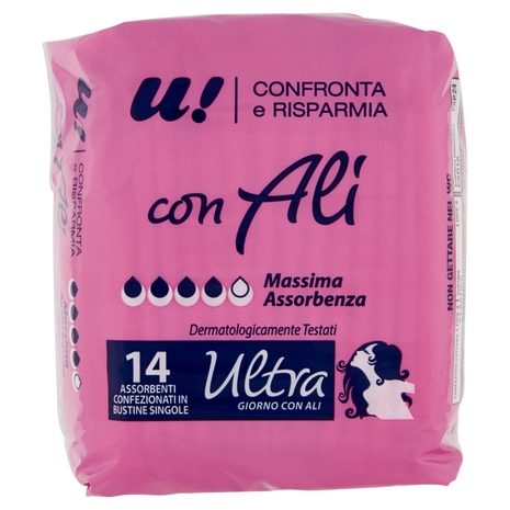 14 Assorbenti Giorno Ultra con Ali U! Confronta e Risparmia